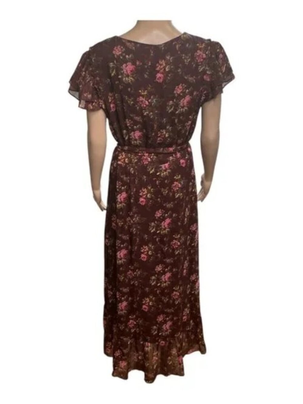 NWT Paige Neroli Rosewood Boho Chic Floral Print 100% Silk Wrap Dress Size M - Picture 2 of 13